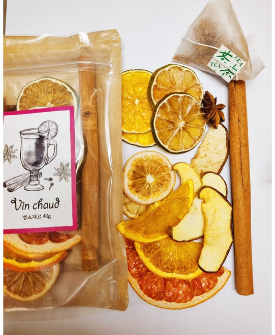 뱅쇼키트40G(실중량45G이상) 모든 과일 직접건조업체 (찐한맛 와인1병에 딱맞는 키트), 40g짜리 5개, 1개