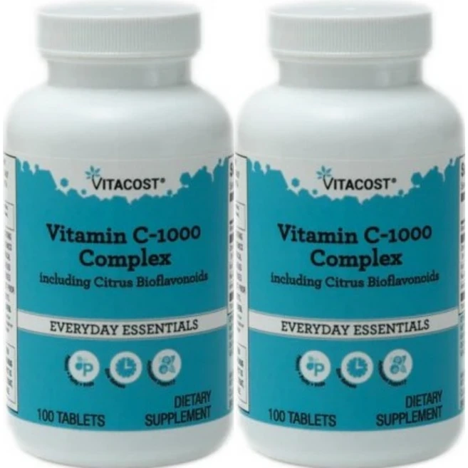 비타코스트 비타민 C 1000 콤플렉스 감귤 바이오플라보노이드 1000mg, 100정, 100정, 2개 - 쿠팡