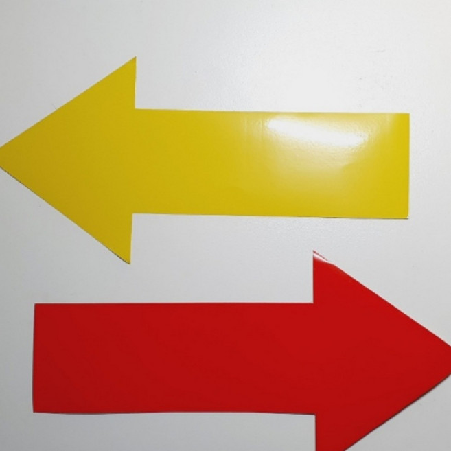 화살표 스티커 대형 방향 표시 안내 바닥 벽면 부착, 1개, 노란색