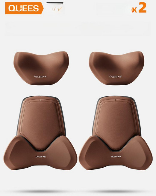 차량용 허리받침 베개 운전석 등받이쿠션 조수석 지지대 블랙그레이, 1개, 헤드레스트+요추세트 커피 20개