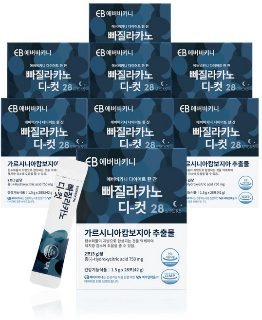 에버비키니 빠질라카노 디카페인 다이어트 커피 아메리카노맛, 42g, 8개