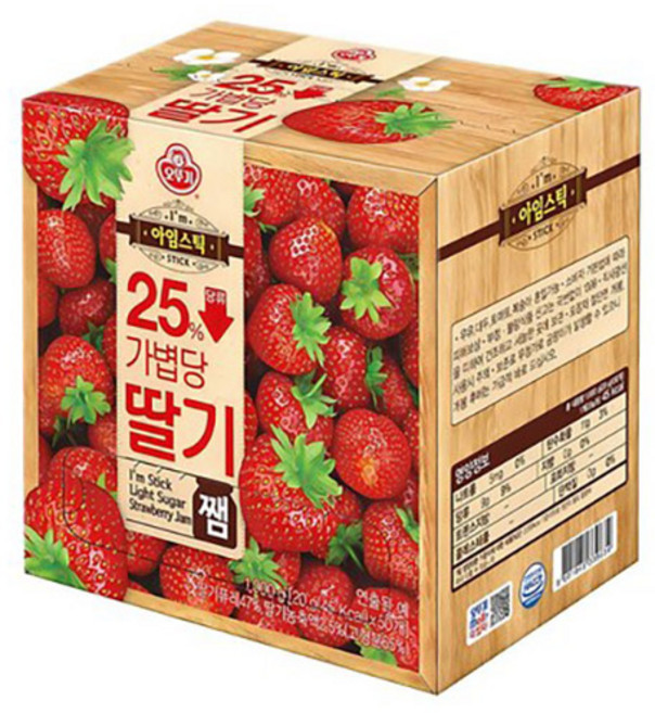LIGHT&JOY_당을줄인 스틱딸기쨈(50T) 1KG, 1개