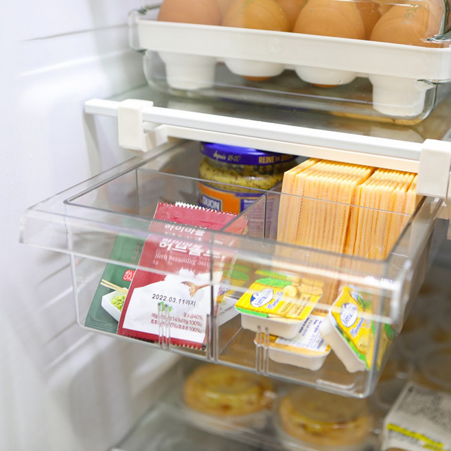 냉장고 틈새 걸이식 칸막이 수납 트레이 정리함 2개세트, 2개