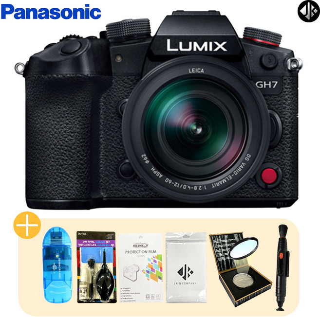 파나소닉 루믹스 DC-GH7 + 12-60mm KIT 입문용 악세사리 6종 패키지 (DC-GH7LGD)