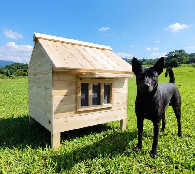 木製寵物屋 附輪子, 原木色, 1箱
