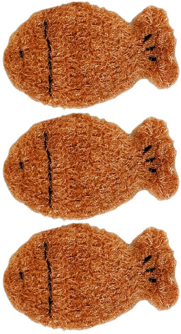 허니잼 귀여운 붕어빵 아크릴 주방 수세미 핸드메이드 아크릴 손뜨개 설거지 수세미 3P, 3개, 1개입