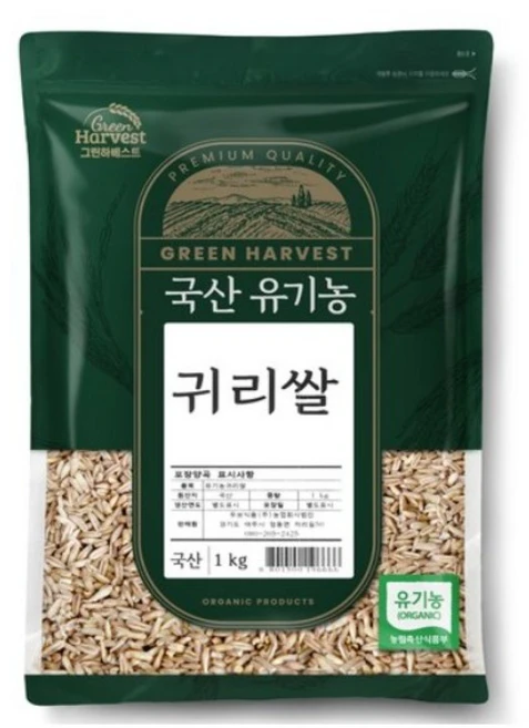 그린하베스트 국산 유기농 귀리, 1kg, 1개 - 쿠팡