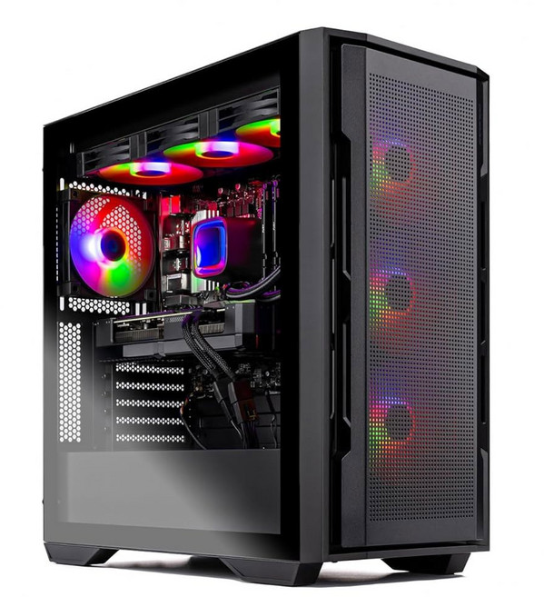 스카이테크 게이밍 램페이지 PC AMD 라이젠 7 7800X3D 4 2GHz RTX 5060 Ti 16GB 1TB Gen4 SSD 32GB DDR5, Skytech Gaming Rampage 게이밍 PC,, Black