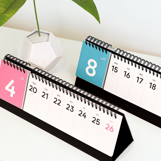 2026년 비기닝 탁상 스케줄러 플래너 달력 책상 데스크 심플 2026 캘린더 26년 인테리어 레트로 위클리 스케줄 달력, 1개, 혼합색상