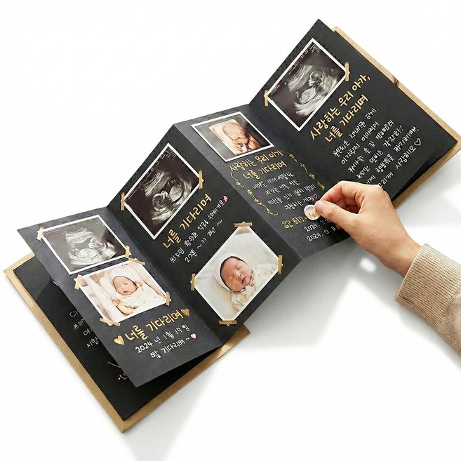 올리스트 초음파앨범 네컷앨범 앨범 세트, 12매, 브라운