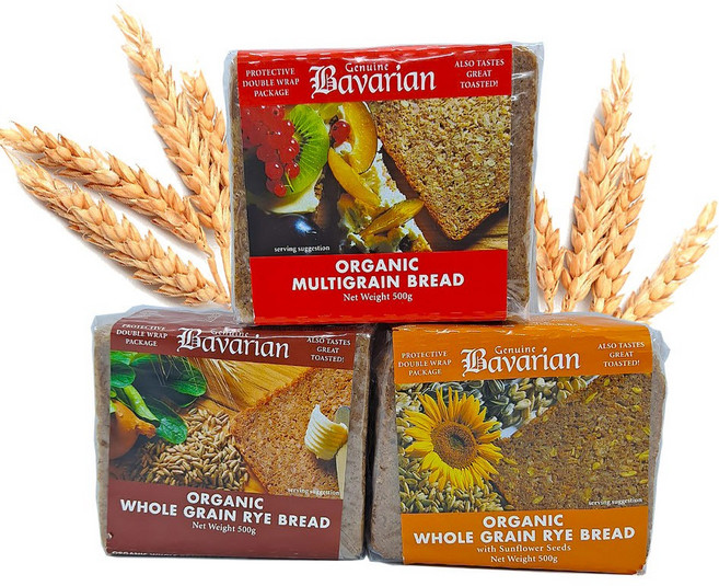 독일 슐렌더 바바리안 천연발효 유기농 호밀빵 3종(통호밀/잡곡/해바라기씨) 500g x 3ea