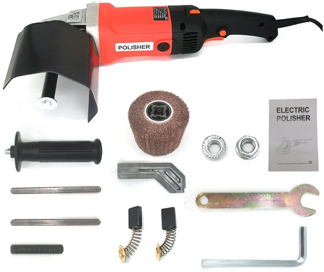 전기 금속 와이어 드로잉 머신 목재 스테인레스 스틸 연마용 휴대용 연마 기계 연삭 포함 1400W 220V, 02 With One Wheel, 02 EU
