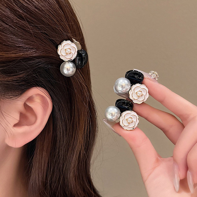 미다미 트리케 플라워 진주 미니 집게핀 1356 2p