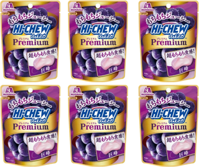 모리나가 하이츄 프리미엄 포도 35g, 6개