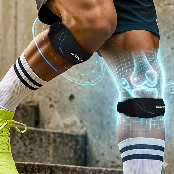 슬개골 무릎보호대 압박 슬림 밴드 슬개건 러닝 스포츠, 블랙, 2개