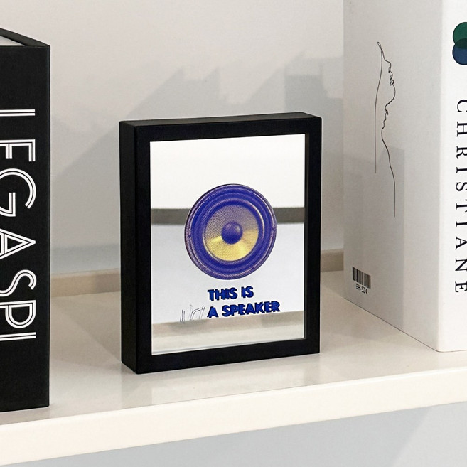 모던 스틸 인테리어 장식 블루투스 액자 스피커, 퍼플 옐로우