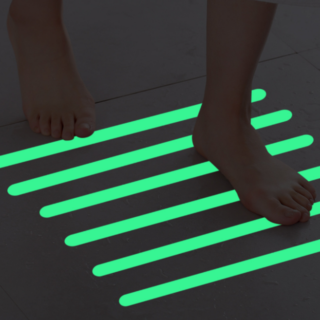 올위듀 미끄럼방지 안전 야광 스티커 방수 테이프, 12개, 야광 막대형