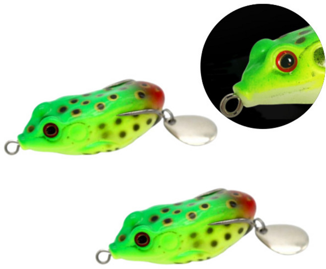 도나토르 개구리 프로그 루어 낚시 가짜미끼 배스, 2개, 그린