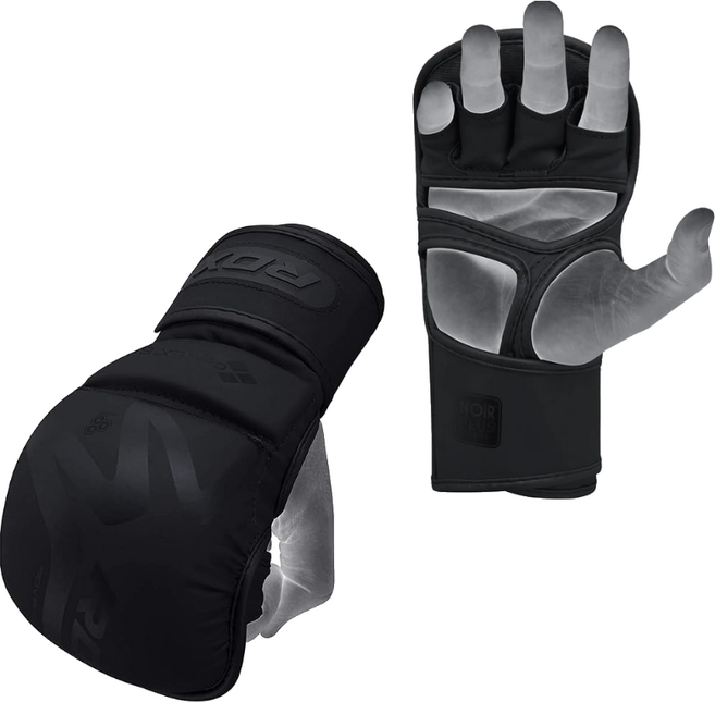 링사이드코리아 RDX 누아르 MMA 글러브 / 오픈핑거 빵글러브 격투기 스파링 장갑, 1세트, 블랙
