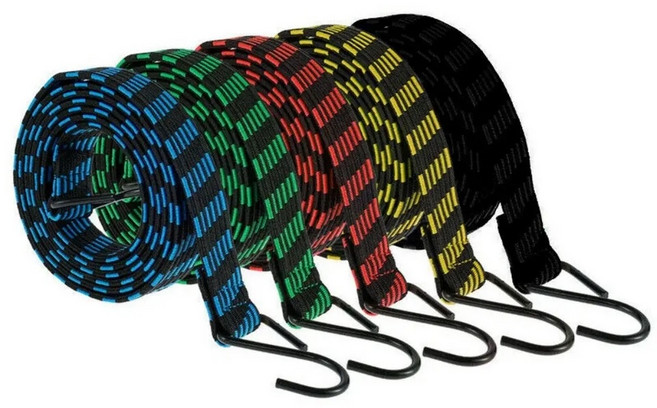 고탄성 화물바/ 탄력바 고무줄 로프 화물차 카고 고무바. 오토바이 화물차 캠핑 밧줄 루프박스 루프랙 캐리어, 10개, 블랙