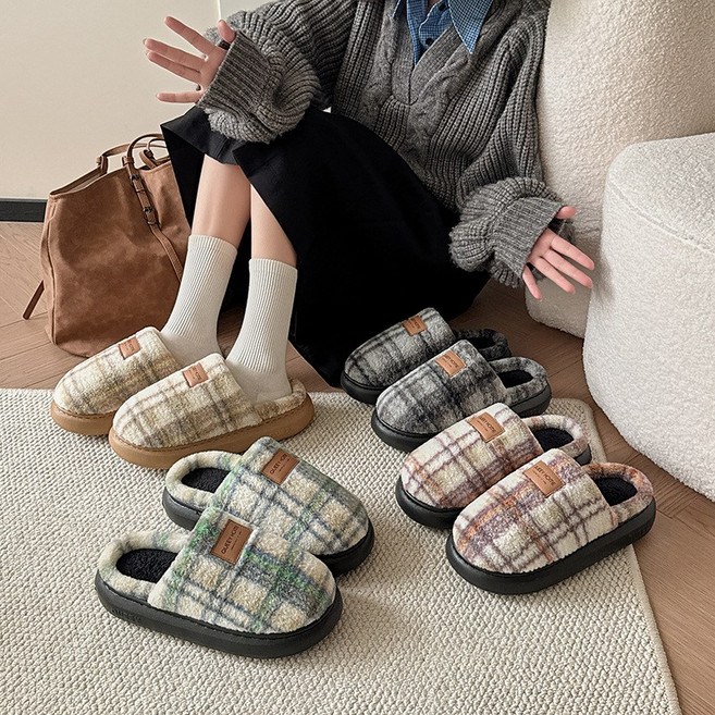 ANYOU 여성 겨울 방한 털 슬리퍼 거실 실내화