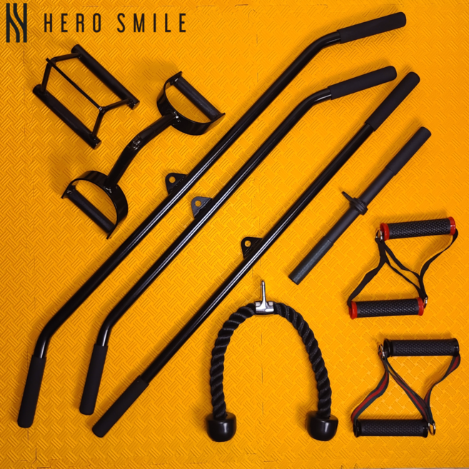 히어로스마일 케이블 랫바 패러럴V바 치닝바 숏바 크로스오버로프 핸들 로프바 암풀, 16 고급 니켈도금 카라비너 6mm 2개