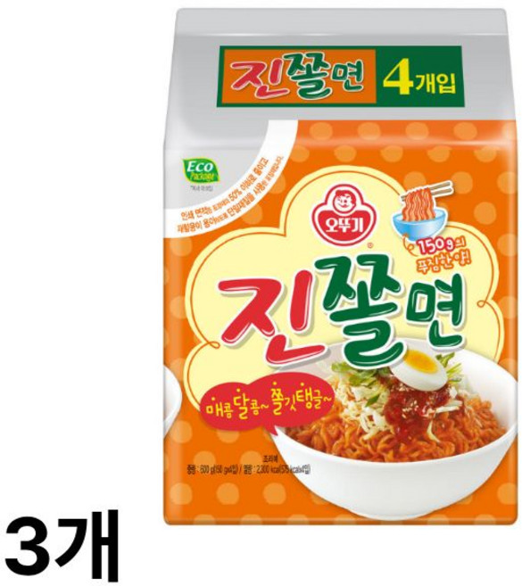 오뚜기 진짜쫄면, 600g, 3개