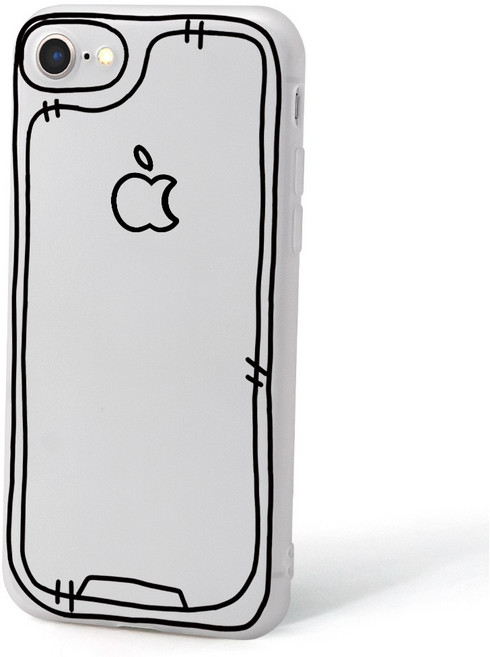 JXH 스케치 심플 무광 반투명 풀커버 스마트폰 케이스