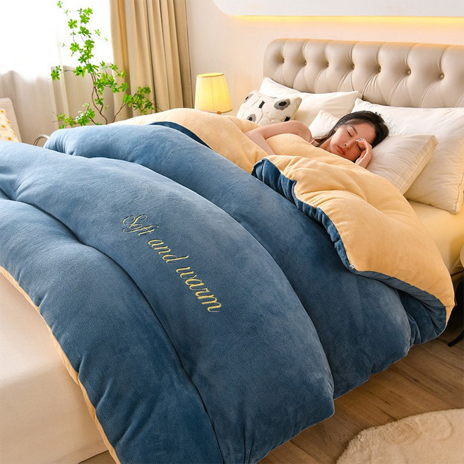 정싱 겨울이불 두꺼운 이불 겨울용 가벼운 양털극세사 이블 캐시미어 이불 두꺼운 타프솜 이불