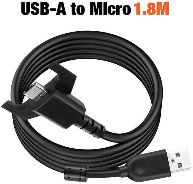 USB 마우스 라인 LOGITECH 호환 G Powerplay 패드 pro 무선 키보드 G560 스피커용 .8M 충전 케이블, 검정색