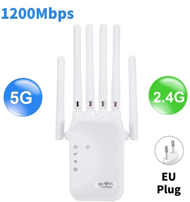 듀얼 밴드 와이파이 증폭기 AC1200/AC300 2.4G/5G 리피터 네트워크 확장기 무선 라우터 신호, 01 1200Mbps EU Plug