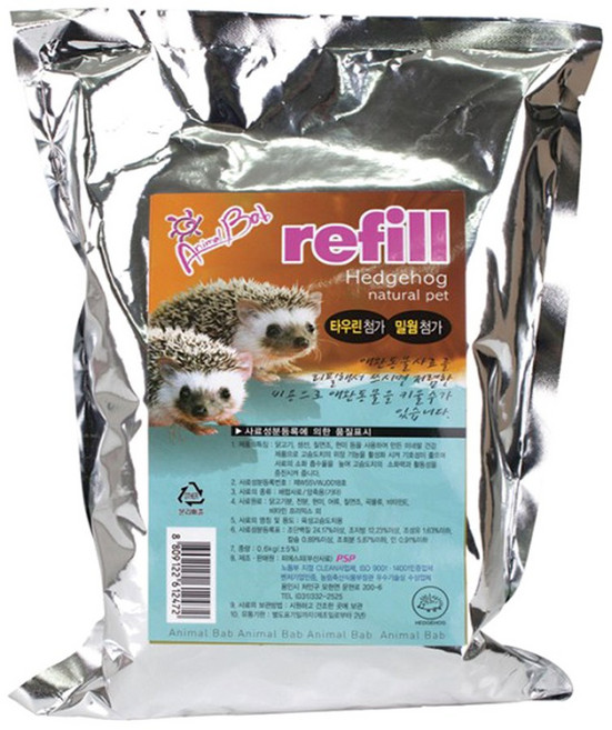 러브펫 애니멀 고슴도치 통사료 리필, 600g, 1개