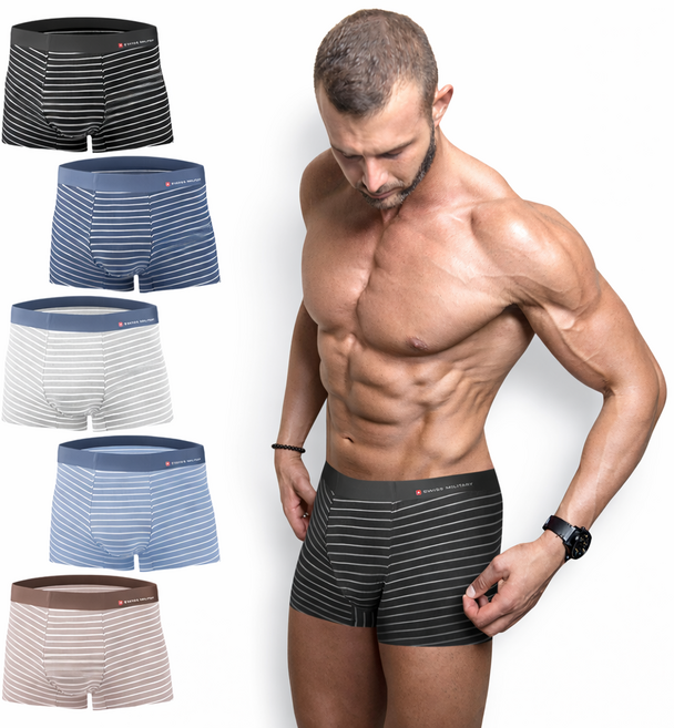스위스밀리터리 모달 스트라이프 심리스 남자팬티 4장 5장 6장세트