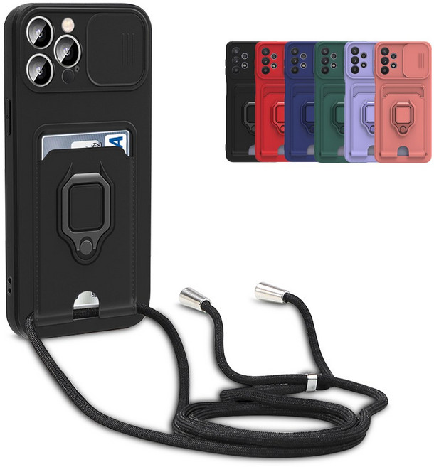 아이폰 프로맥스 프로 플러스 에어 카메라보호 카드수납 목걸이케이스