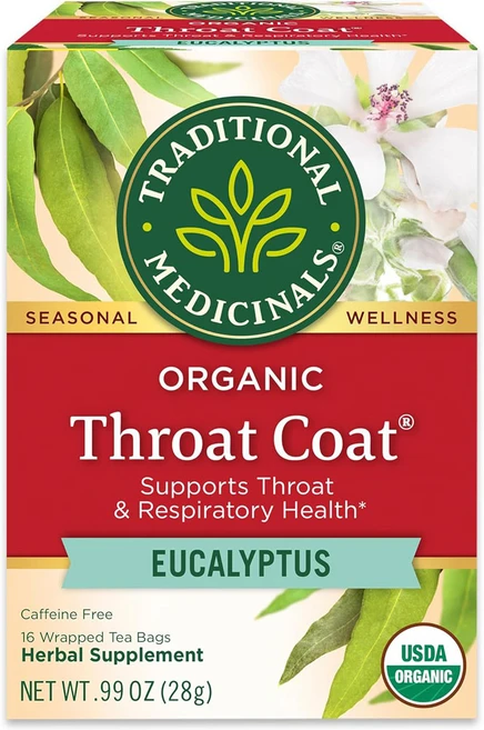 Traditional Medicinals Tea Throat Coat 16 Bags, 34.02g, 16개입, 1개 - 쿠팡