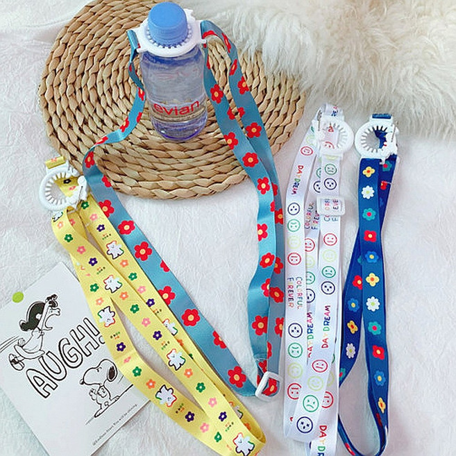 [하우스토리] 휴대용 생수병 음료수병 물병 스트랩 홀더 걸이, 1개, 5번(스트라이프)