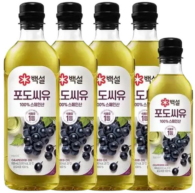 백설 포도씨유 900ml x4개&500ml x, 4개, 500ml