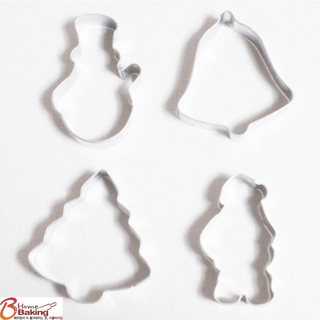 퀴진웨어 스텐쿠키커터 크리스마스 4종 세트, 1세트