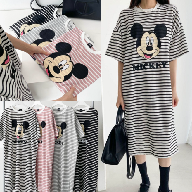 라라로엔픽 미키마우스 정품 99 빅사이즈 홈원피스 반팔 국내 제작 12종