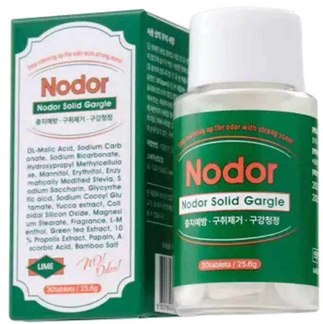 노도르 오리지널 고체 가글 30정 입냄새 구취 제거 휴대용 구강청결제, 30g, 1개