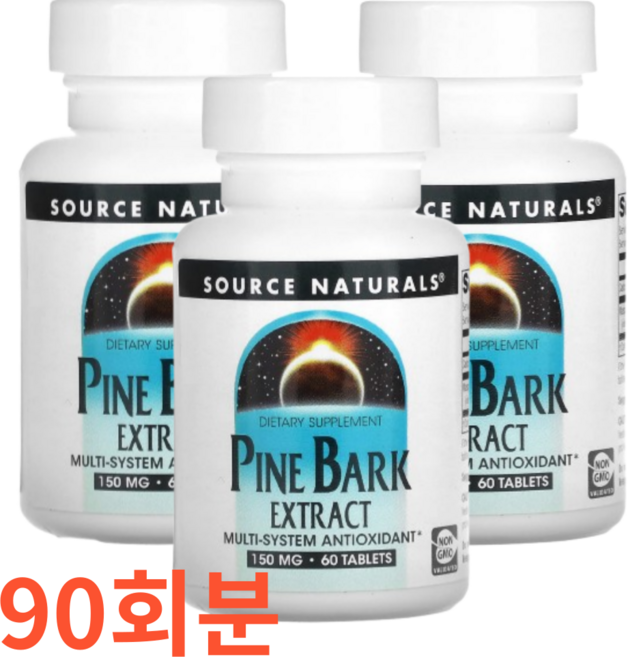 Source Naturals 파인 바크 추출물 타블렛, 1세트, 90회분