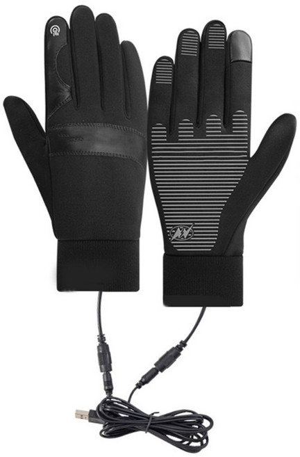 남성용 USB 온열 장갑 USB 충전 니트 온열 장갑 세탁 가능한 손난로 장갑 전체 손가락 장갑