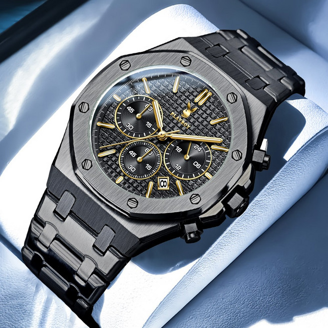 PLAYBOY 플레이보이 남성용 시계 고급스럽고 심플한 디자인의 방수 스테인리스 스틸 밴드