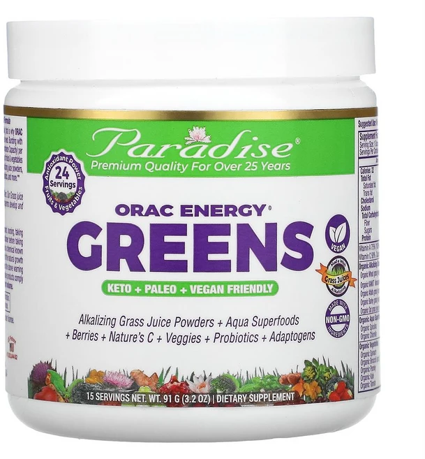 (2개) 파라다이스허브 ORAC Energy Greens 3.2 oz (91 g), 91g, 3.2oz - 쿠팡