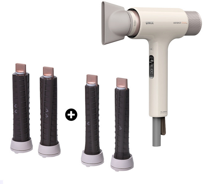 유닉스 에어샷 듀얼모션 드라이기 더블세트(40mm추가구성) UN-D1970, 유닉스 에어샷 듀얼모션 드라이기 더블세트(40mm추가구