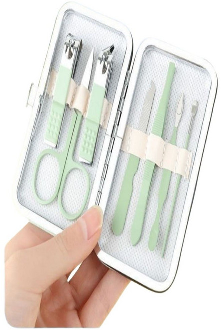 파워라이프 파스텔 손톱깎이 세트 7종, 1세트, 파스텔 그린