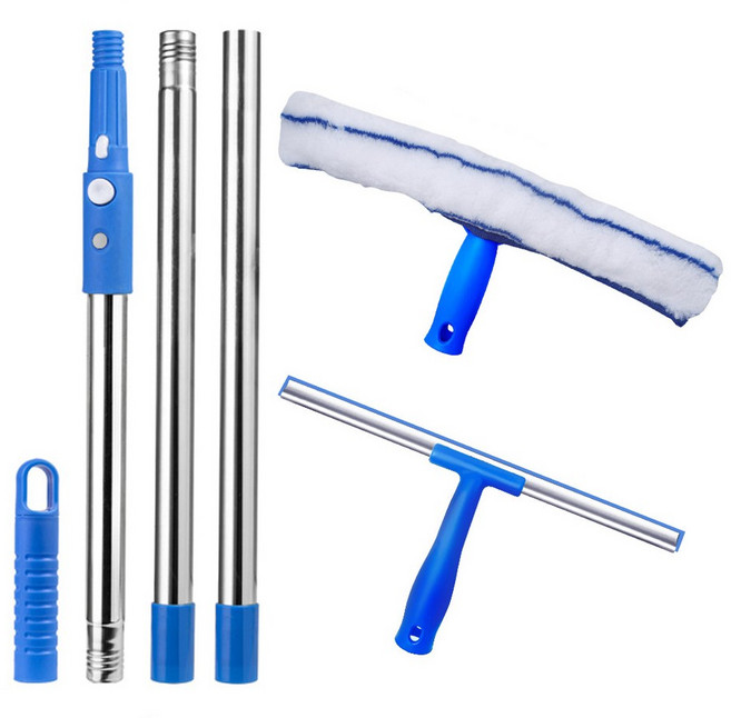 동운랩 유리창청소 창문닦이 스퀴지 걸레 세트, 블루, 1세트