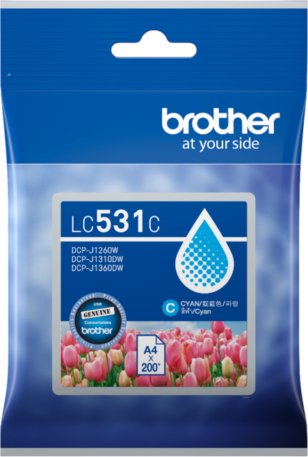 Brother LC531 原廠標準容量墨水匣 適用J1360DW 原廠公司貨, 藍色 C, 1套