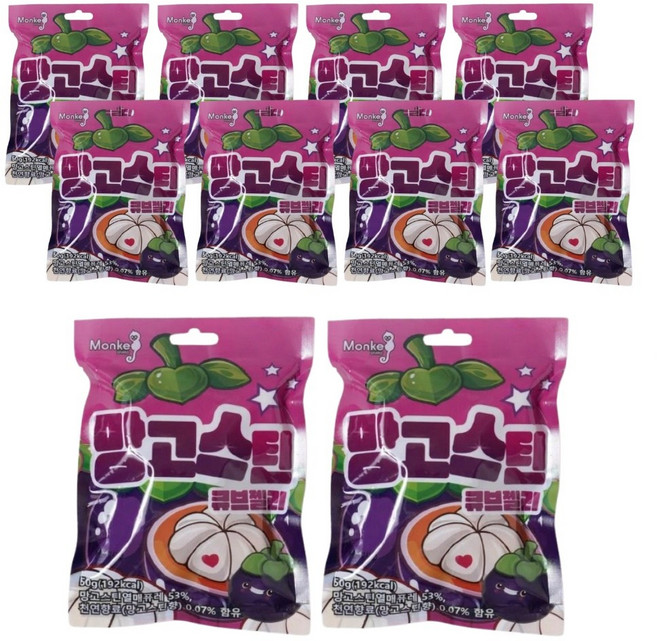 망고스틴 큐브 젤리, 10개, 50g