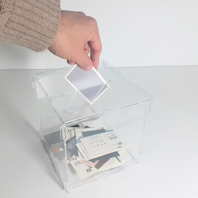 피앤씨 아크릴 투표함 150x150x150, 투명, 1개